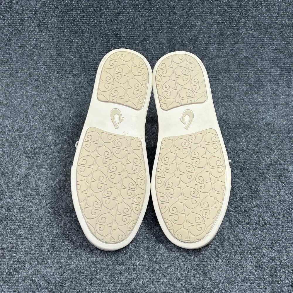 OluKai Pehuea Lī Sneakers Women's Size 6.5 Tan Convertible Heel Lace Beach Shoes